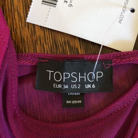 NEW Topshop raspberry fit and flare dress NWT - Picture 6 of 13